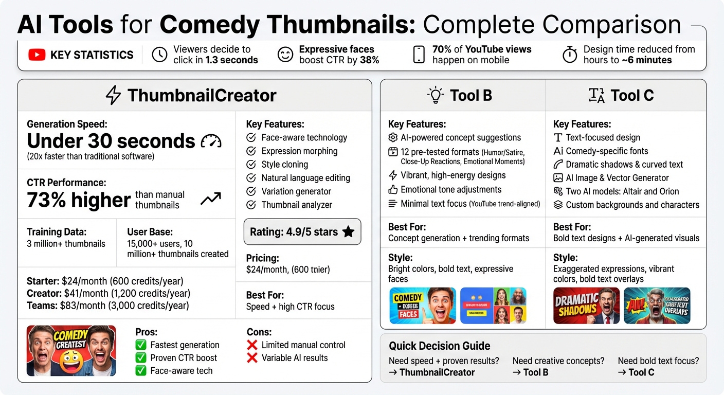 AI Thumbnail Tools Comparison: Features, Pricing & Best Use Cases