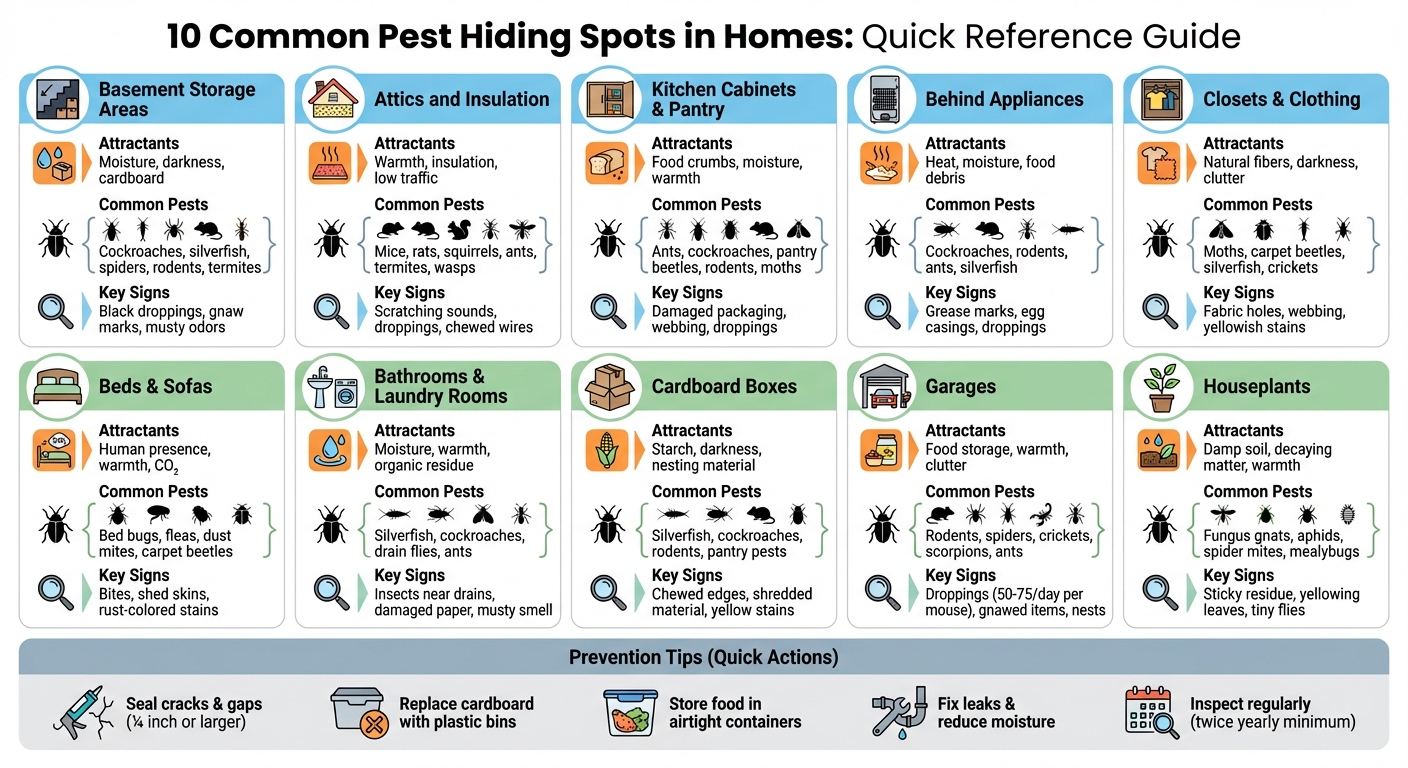 10 Common Pest Hiding Spots in Homes: Quick Reference Guide