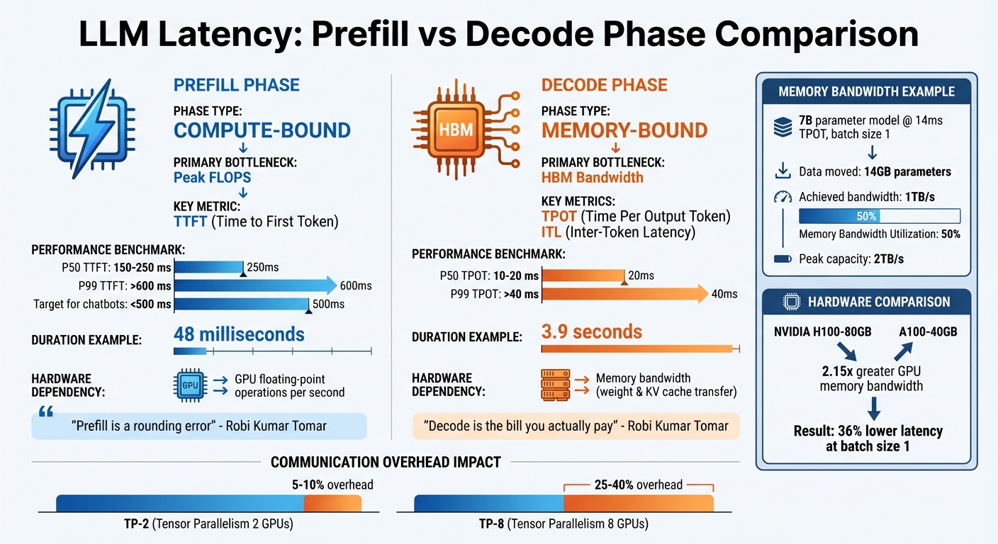 LLM Latency Metrics: Prefill vs Decode Phase Performance Comparison