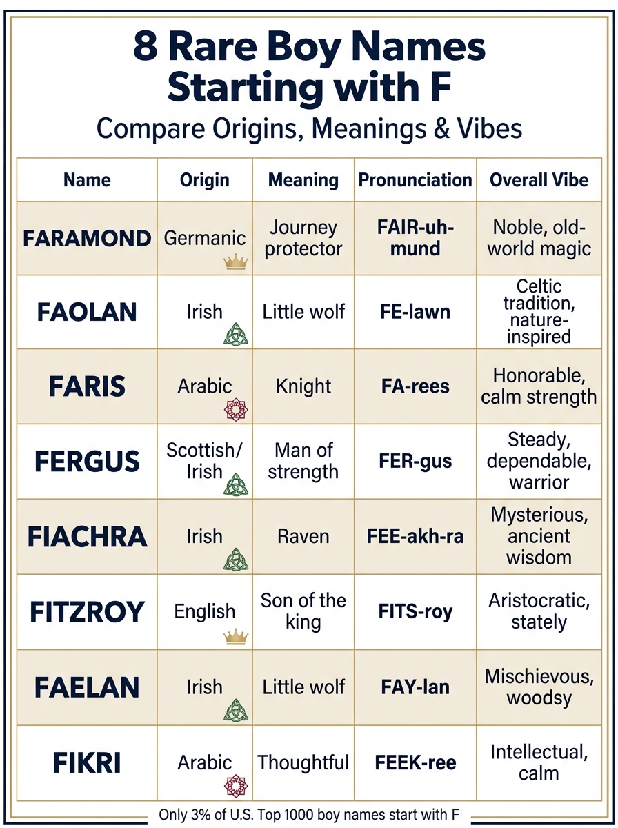 8 Rare Boy Names Starting with F: Origins, Meanings and Pronunciation Guide