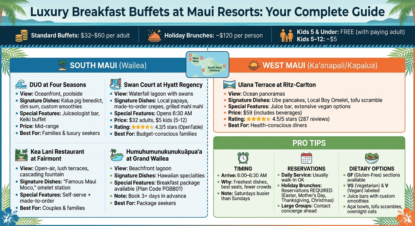Maui Resort Breakfast Buffets Comparison Guide: Prices, Features & Locations