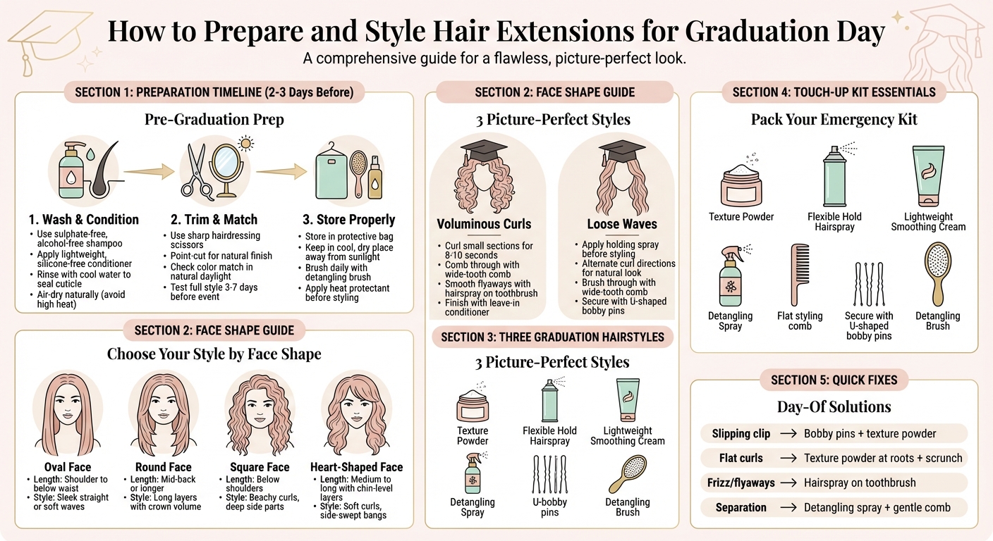 How to Prepare and Style Hair Extensions for Graduation Day