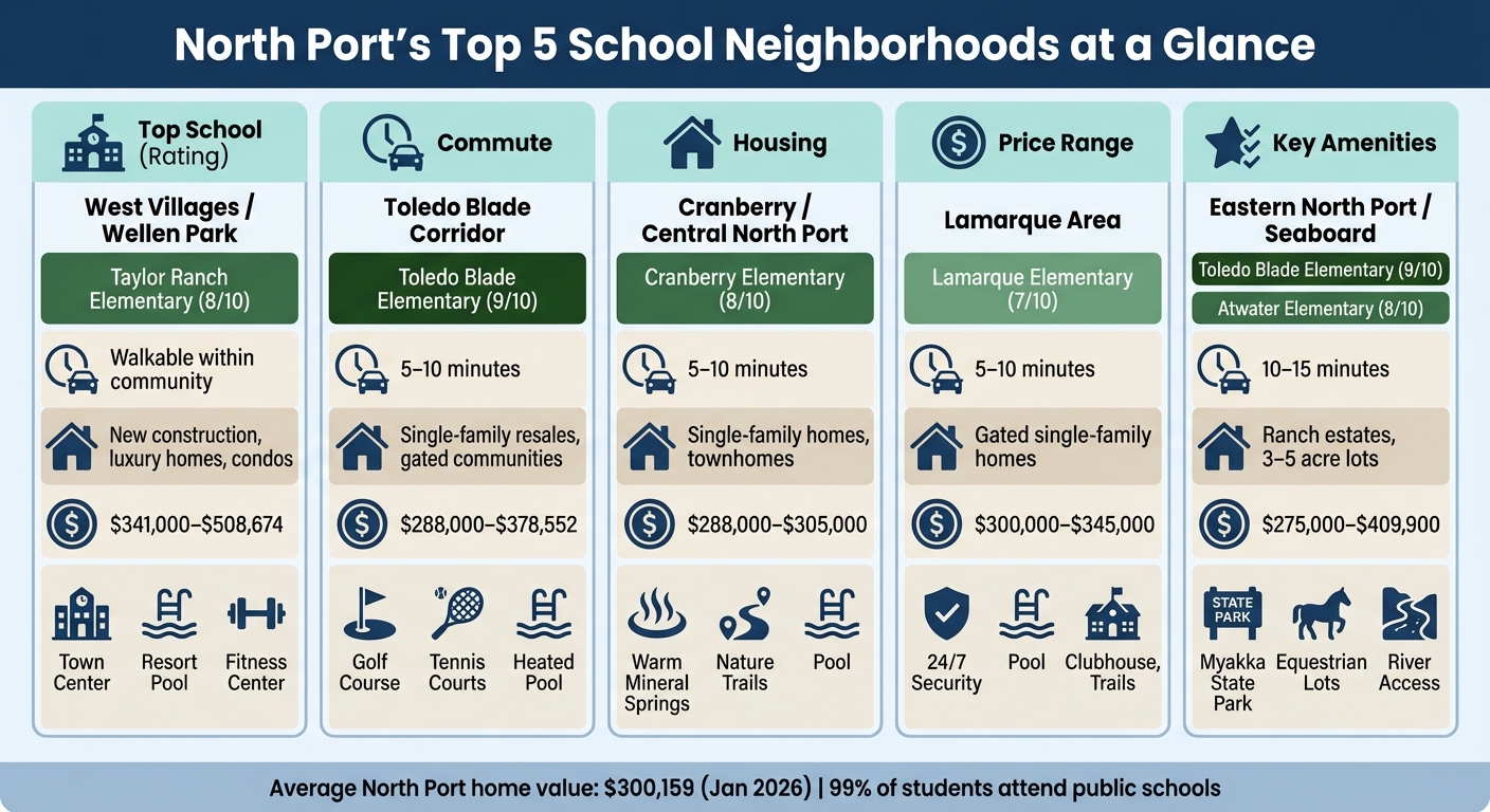 North Port Top 5 School Neighborhoods Comparison Chart