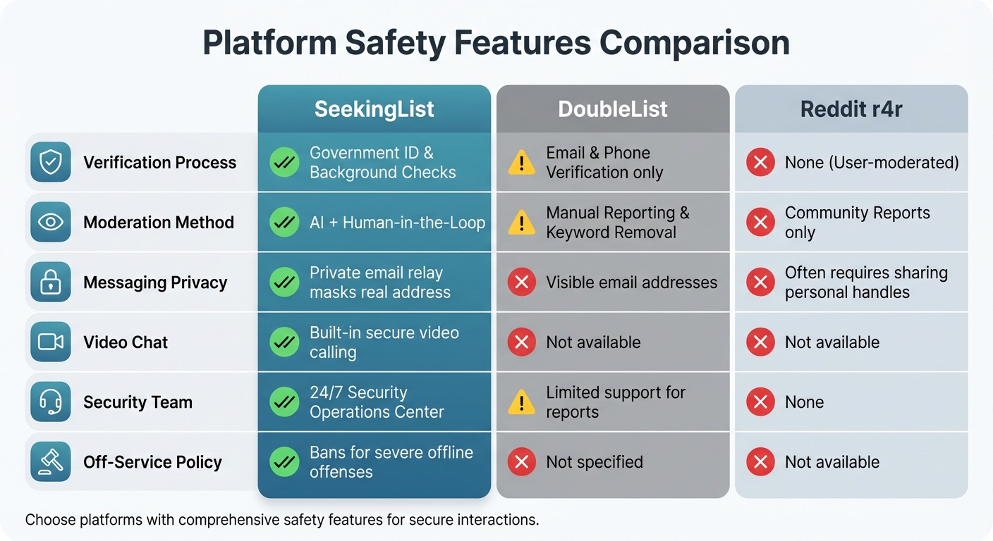 Safety Comparison: SeekingList vs DoubleList vs Reddit r4r
