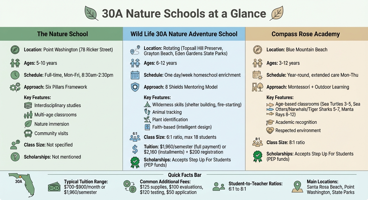 30A Nature Schools Comparison Guide: Programs, Tuition, and Key Features
