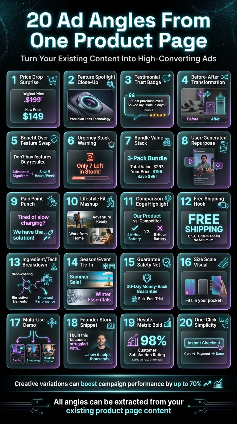 20 Ad Angles You Can Extract From Your Product Page