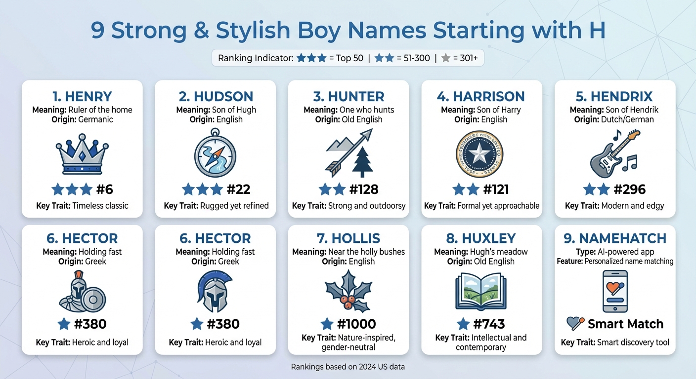 9 Strong Boy Names Starting with H: Popularity Rankings and Meanings Comparison