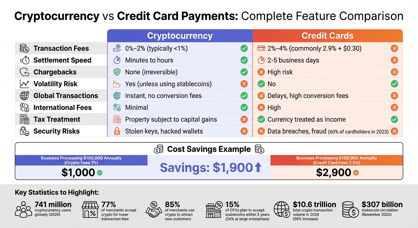 Cryptocurrency vs Credit Card Payments: Complete Feature Comparison