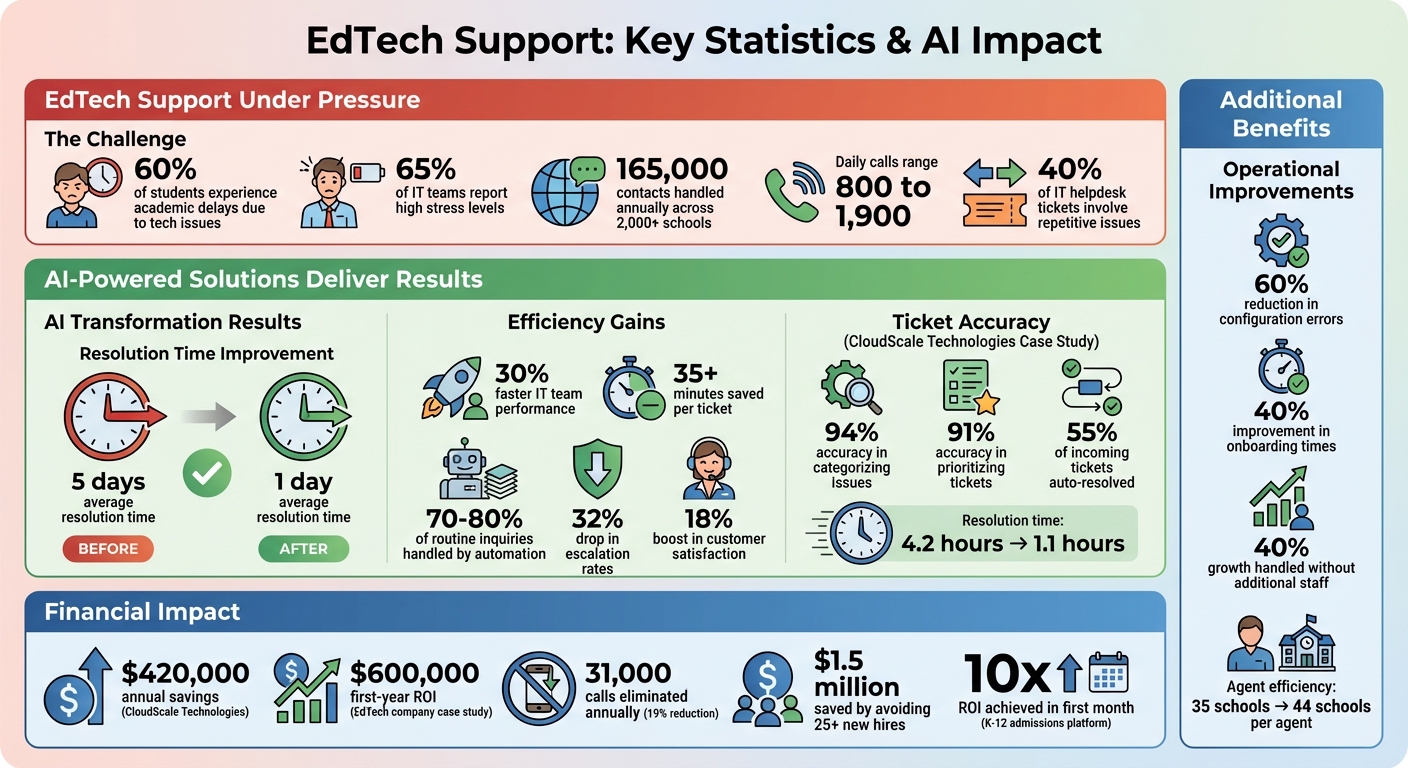 EdTech Support Statistics: AI Impact on Resolution Times and Cost Savings