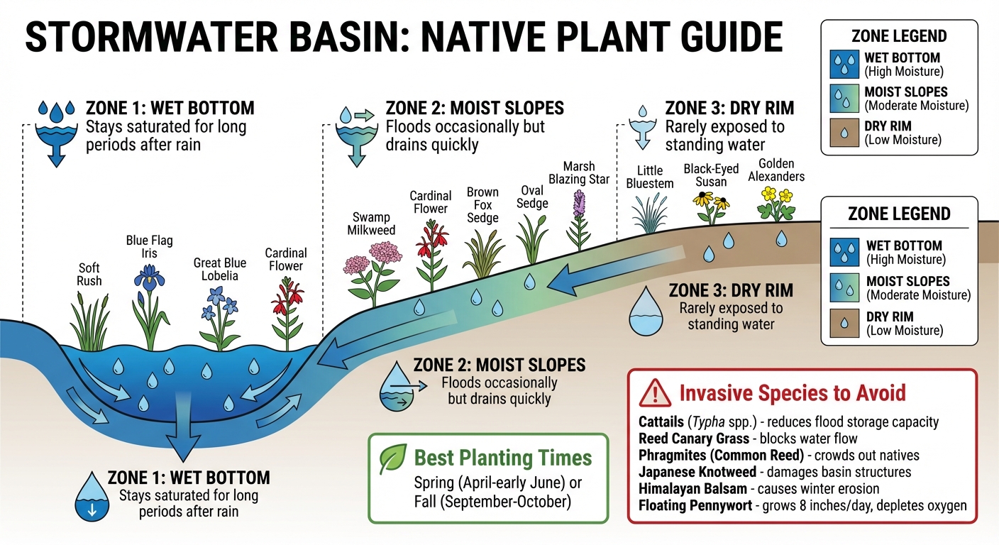 Native Plant Selection Guide for Stormwater Basin Zones