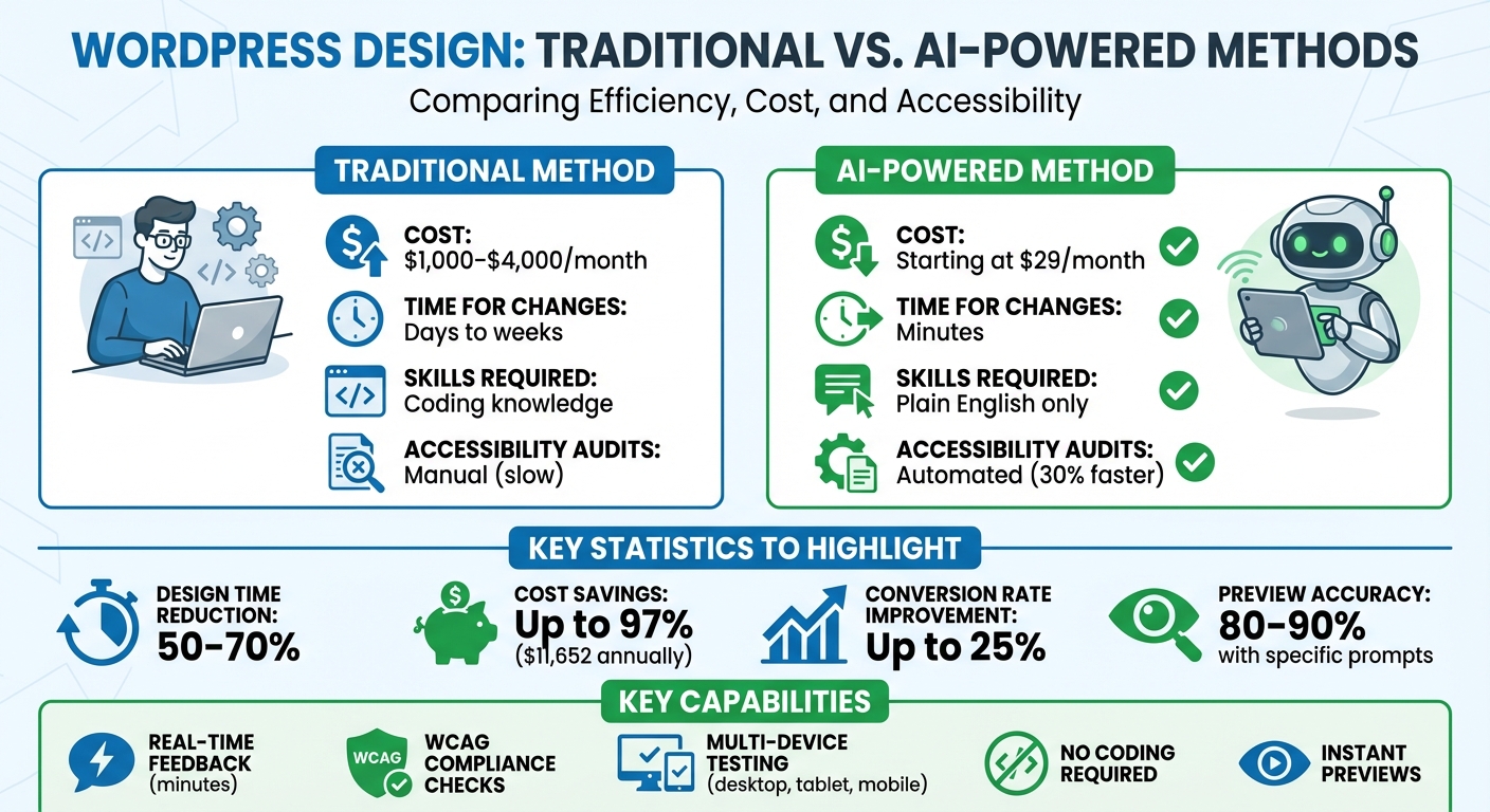 AI vs Traditional WordPress Design: Cost and Time Comparison