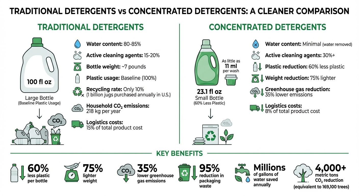 Traditional vs Concentrated Detergents: Environmental Impact Comparison