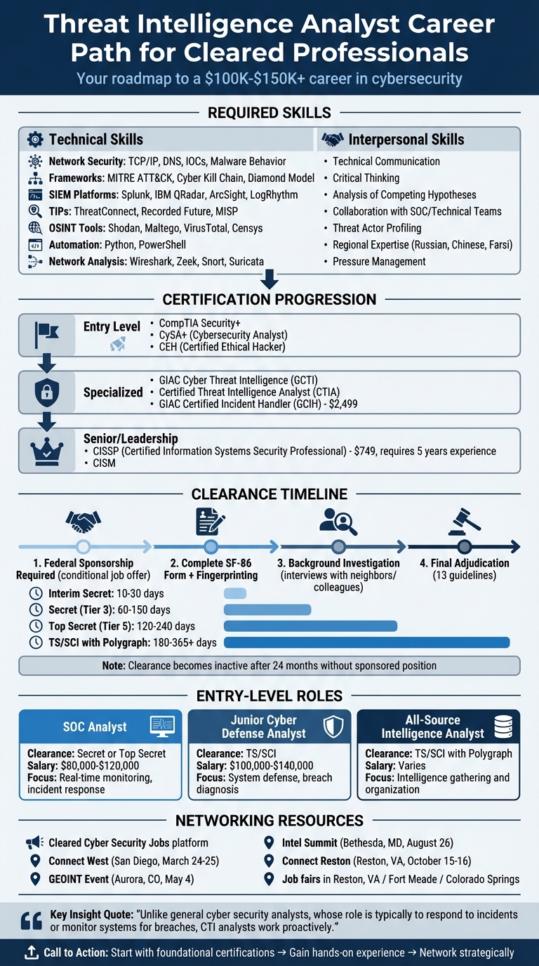 Threat Intelligence Analyst Career Path: Skills, Certifications, and Clearance Timeline
