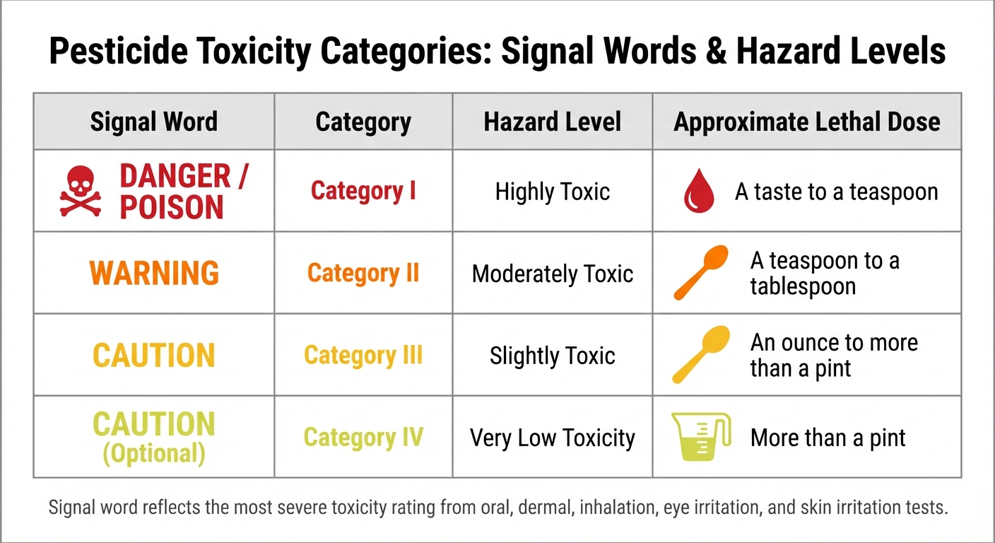 Pesticide Toxicity Categories and Signal Words Quick Reference Guide