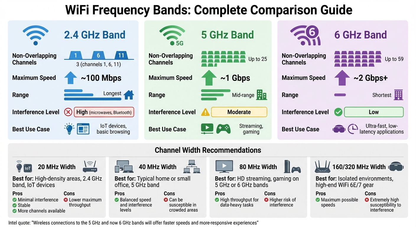 WiFi Frequency Bands Comparison: 2.4 GHz vs 5 GHz vs 6 GHz