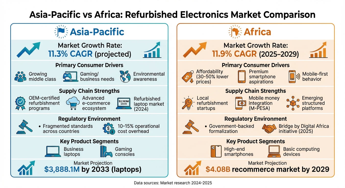 Asia-Pacific vs Africa Refurbished Electronics Market Comparison 2024-2033