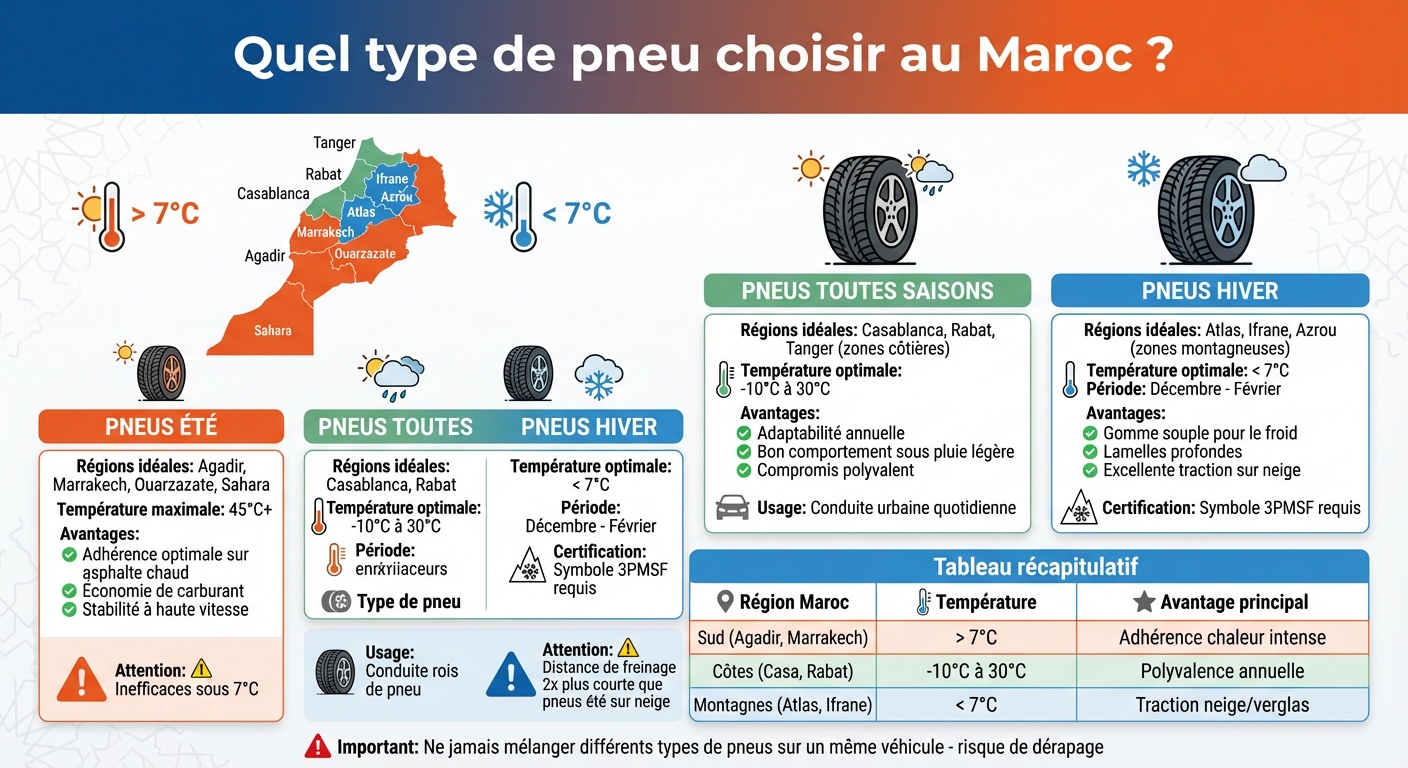 Guide de sélection des pneus selon les régions et climats du Maroc