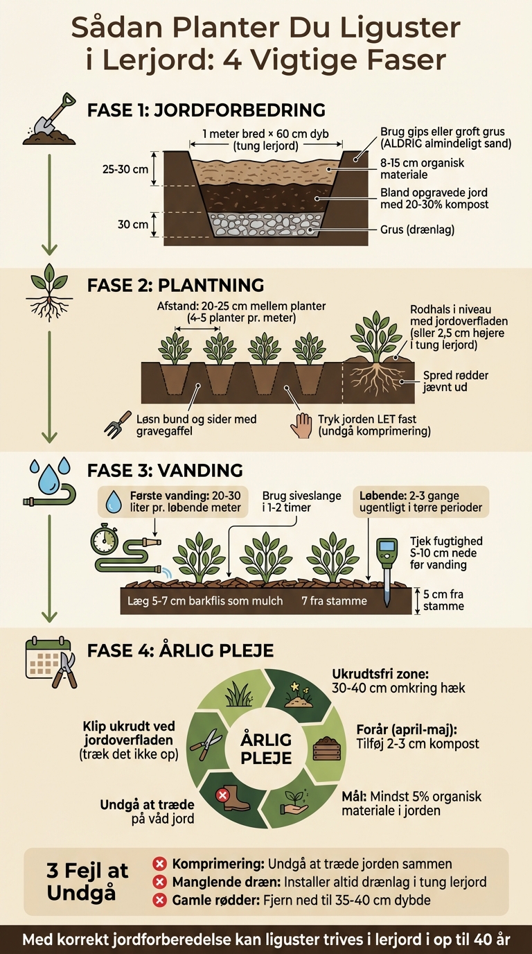 Trin-for-trin guide til plantning af liguster i lerjord