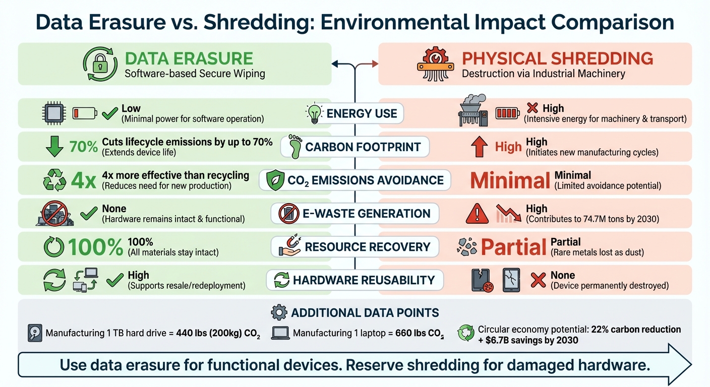 Data Erasure vs Shredding Environmental Impact Comparison