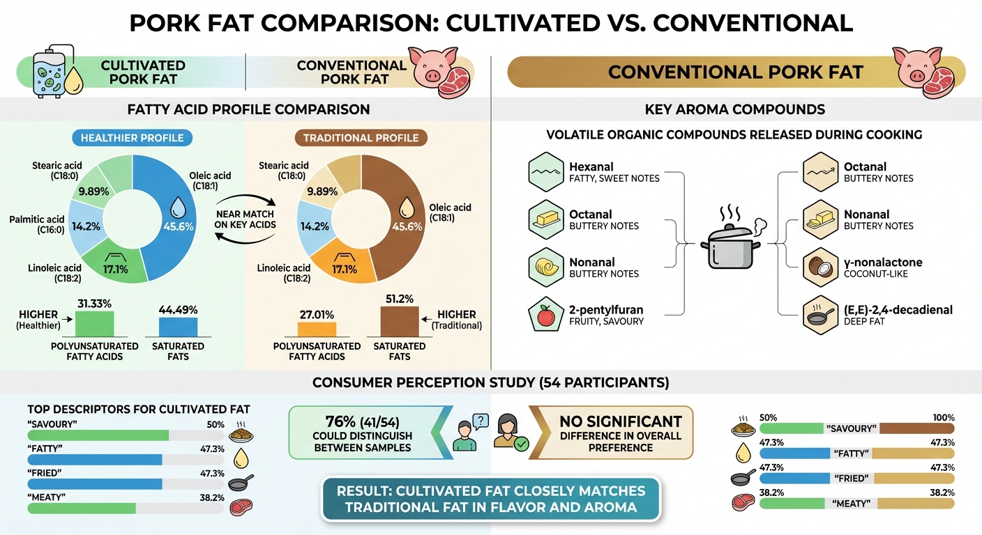 Cultivated vs Conventional Pork Fat: Chemical Composition and Sensory Comparison