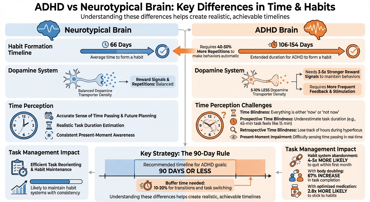 ADHD vs Neurotypical Brain: Time Perception and Habit Formation Differences