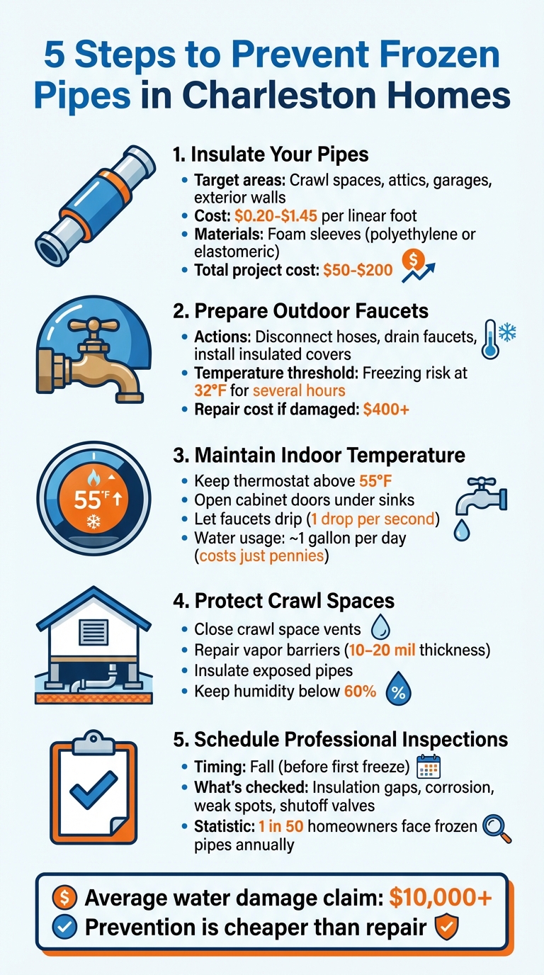 5-Step Guide to Prevent Frozen Pipes in Charleston Homes
