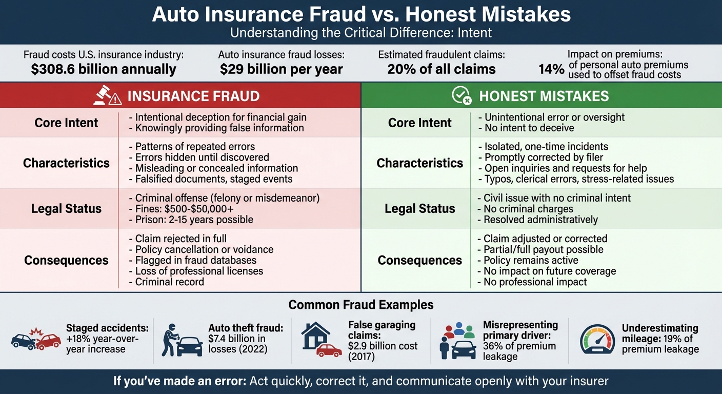 Auto Insurance Fraud vs Honest Mistakes: Key Differences and Consequences