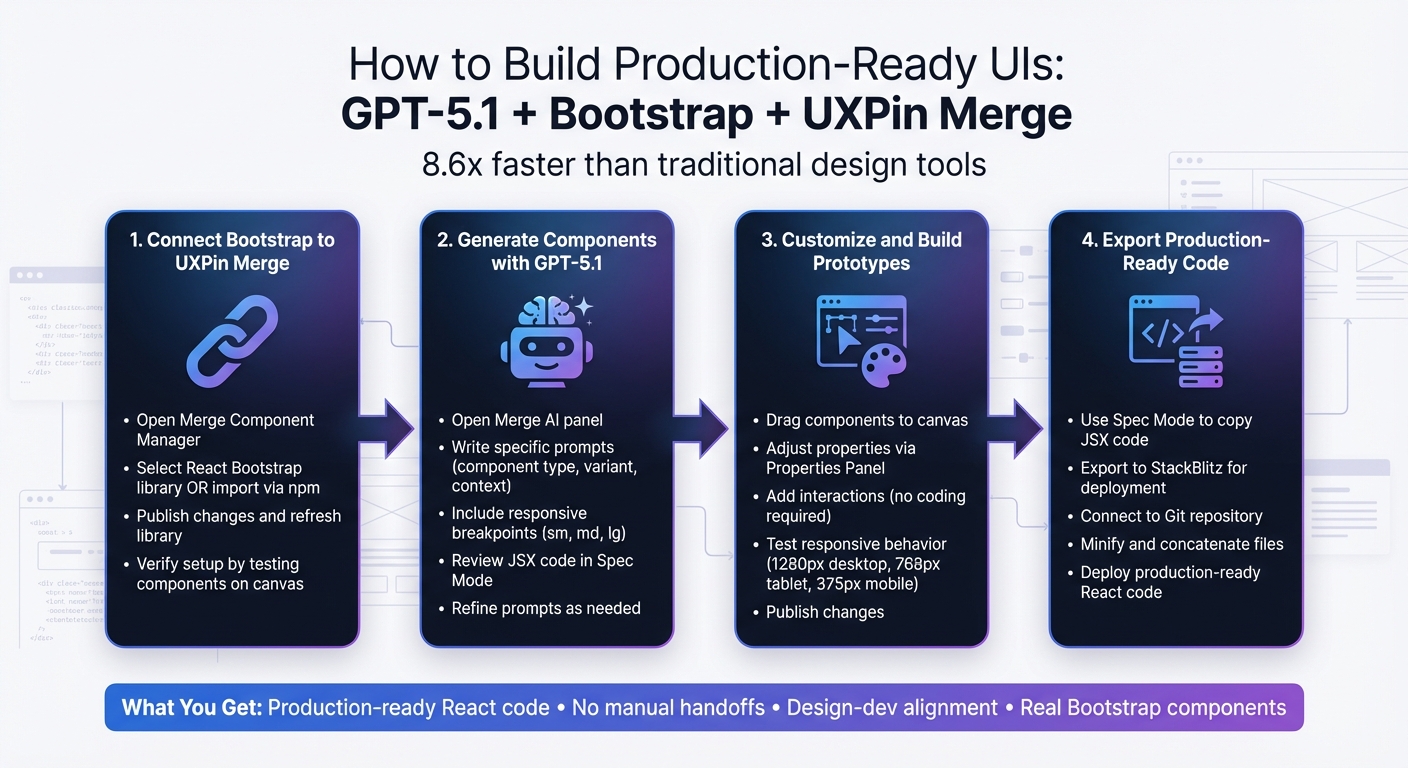 4-Step Workflow: Building Production-Ready UIs with GPT-5.1, Bootstrap, and UXPin Merge