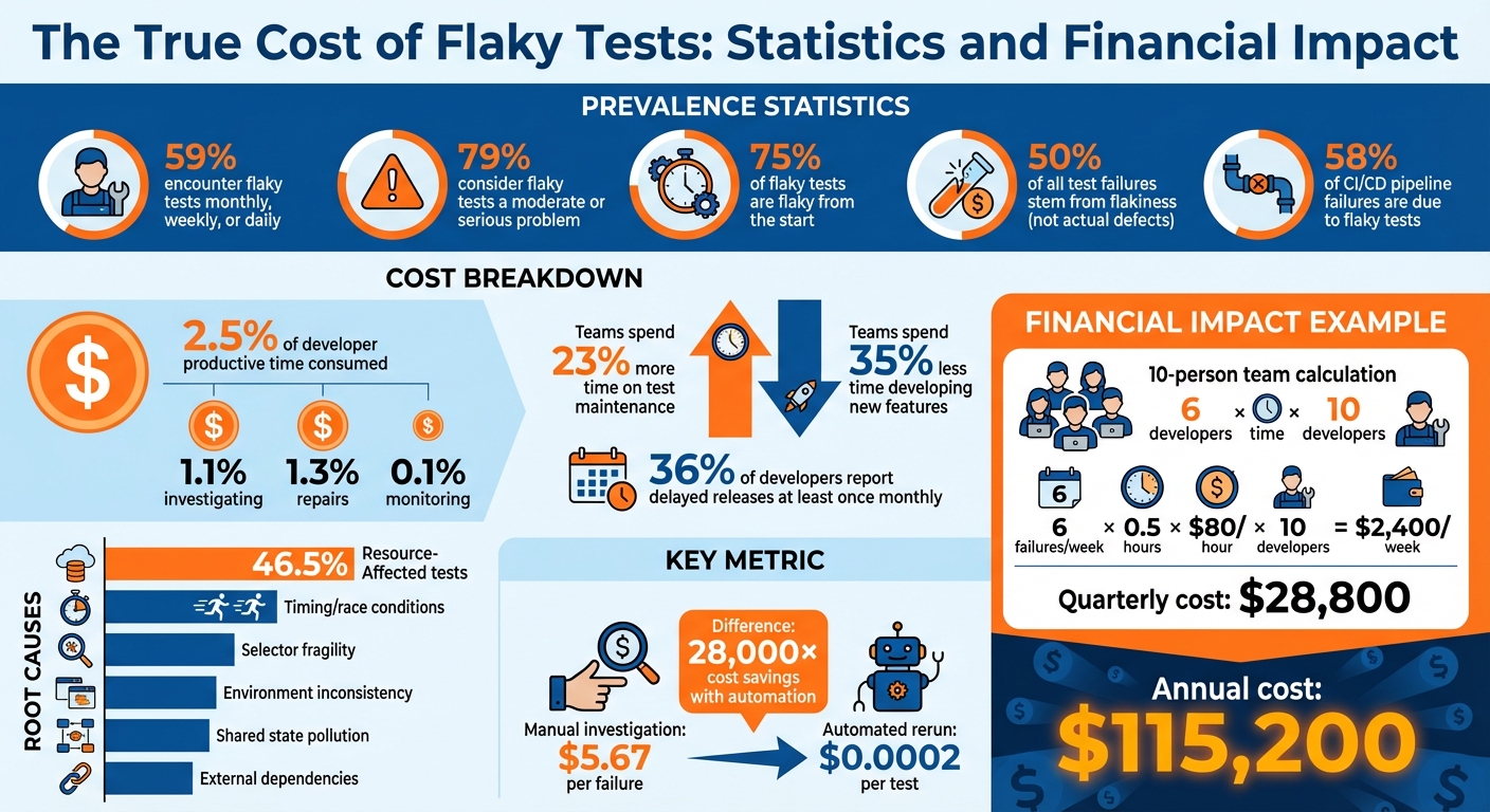 The True Cost of Flaky Tests: Statistics and Financial Impact