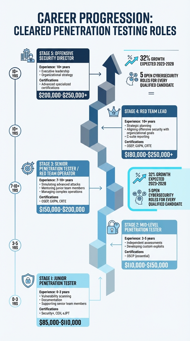 Penetration Tester Career Path: From Entry-Level to Red Team Lead