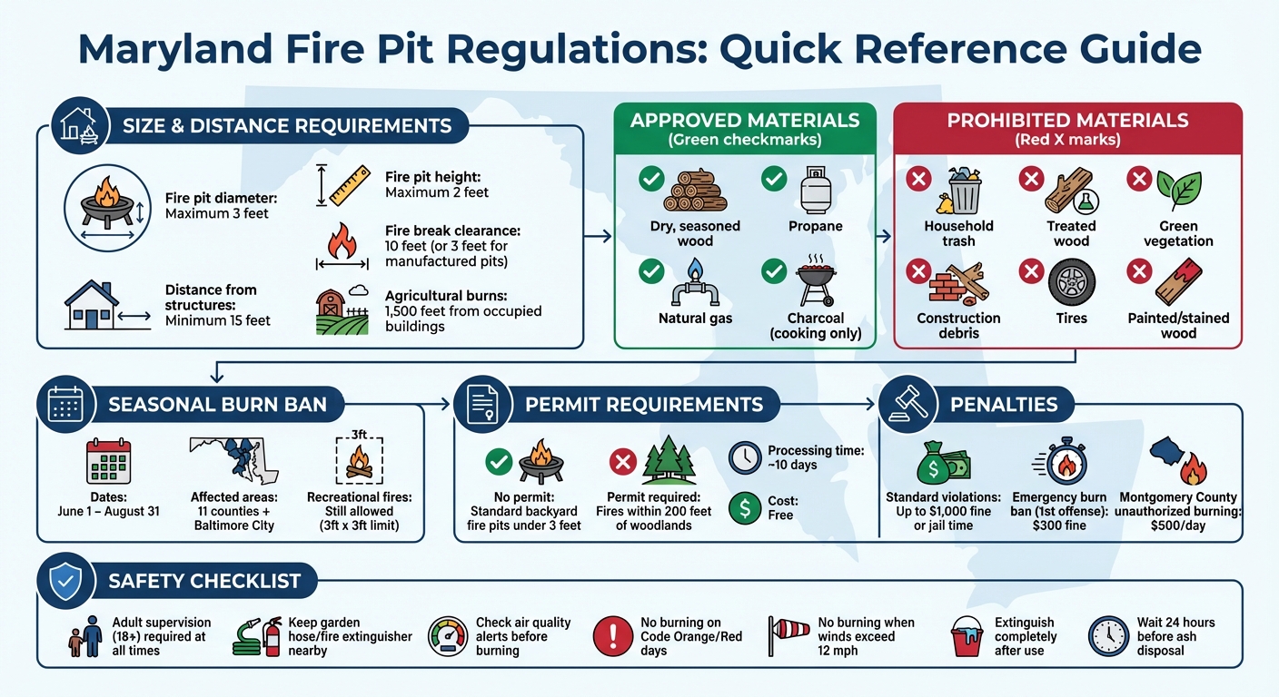 Maryland Fire Pit Regulations Quick Reference Guide