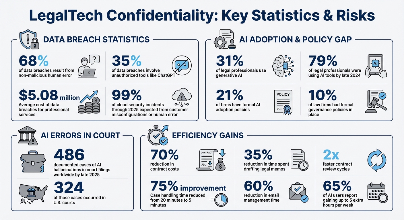 LegalTech Confidentiality Risks and AI Adoption Statistics