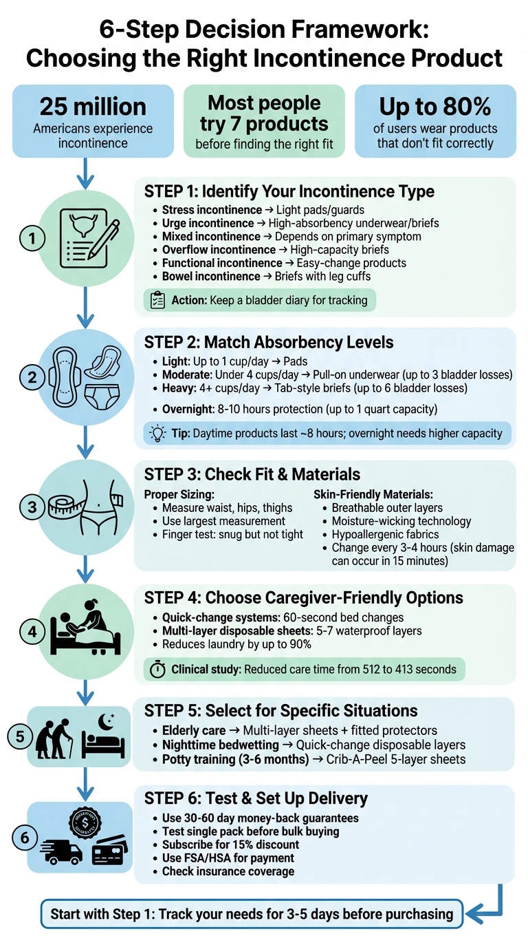 6-Step Framework for Choosing the Right Incontinence Product