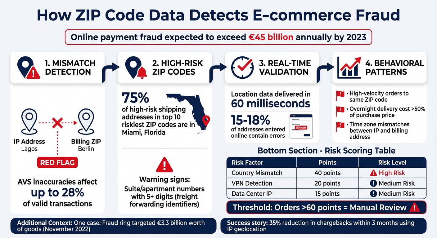 How ZIP Code Data Detects E-commerce Fraud: Key Methods and Red Flags