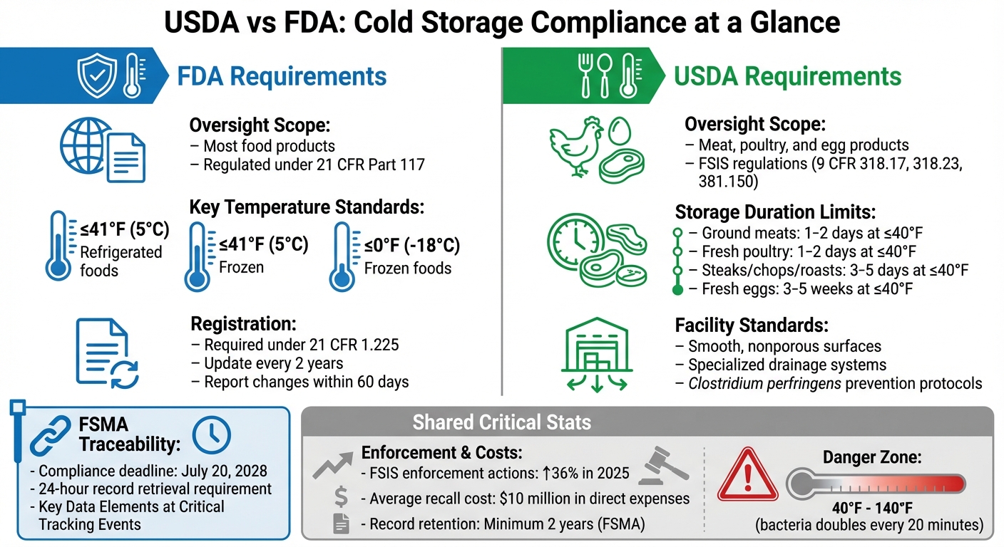 USDA vs FDA Cold Storage Compliance Requirements Comparison
