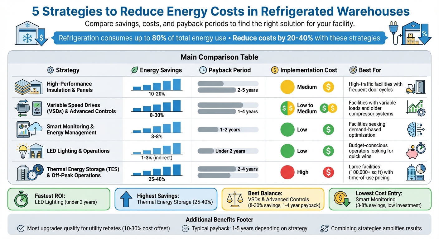 Energy Savings Comparison: 5 Strategies to Reduce Refrigerated Warehouse Costs