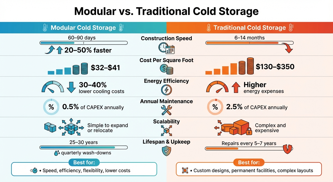 Modular vs Traditional Cold Storage: Cost, Timeline, and Efficiency Comparison