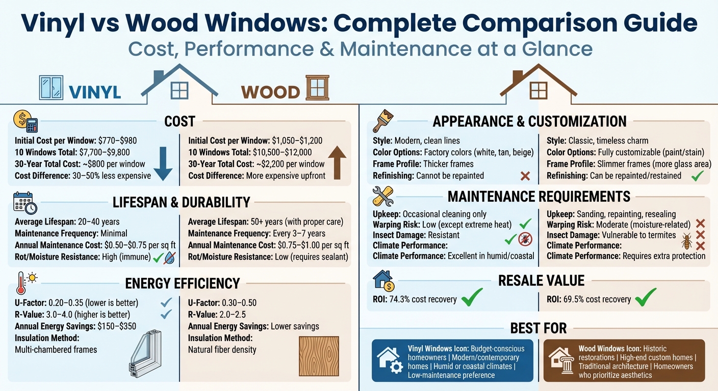 Vinyl vs Wood Windows: Complete Cost, Performance & Maintenance Comparison