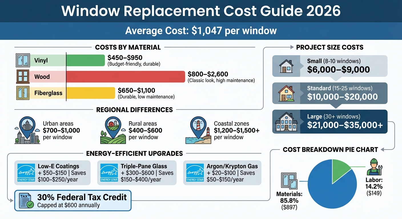 2026 Window Replacement Cost Breakdown by Material, Type, and Project Size