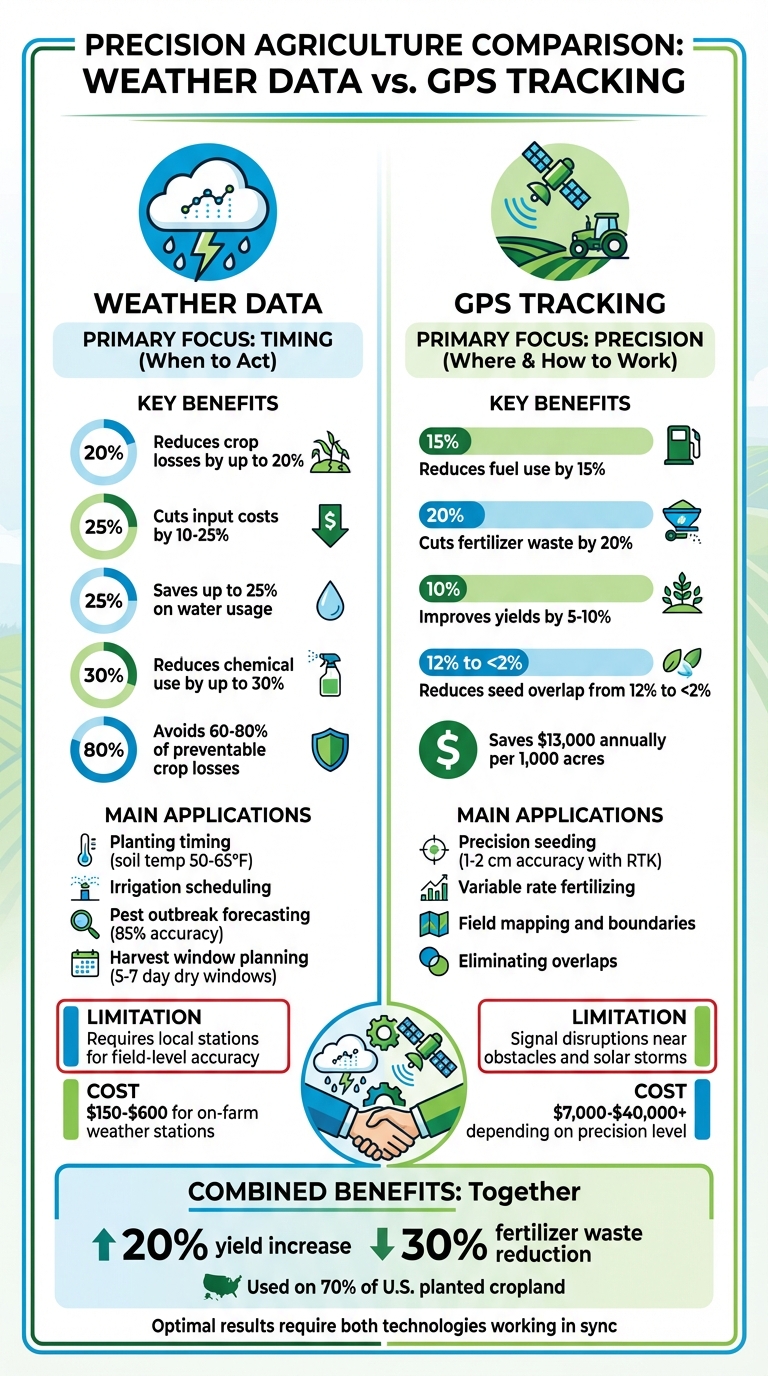Weather Data vs GPS Tracking in Precision Agriculture: Key Benefits and Cost Savings