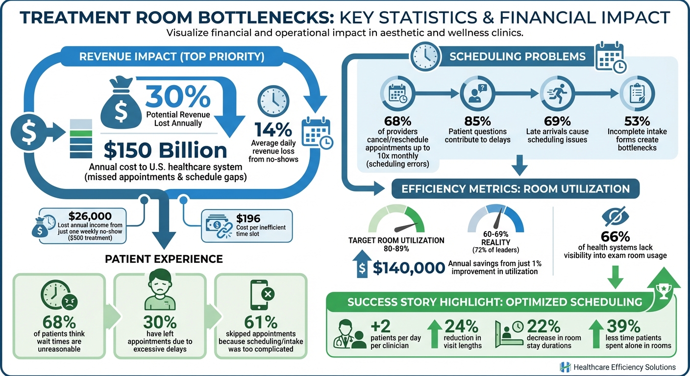 Treatment Room Bottleneck Statistics and Impact on Clinic Revenue