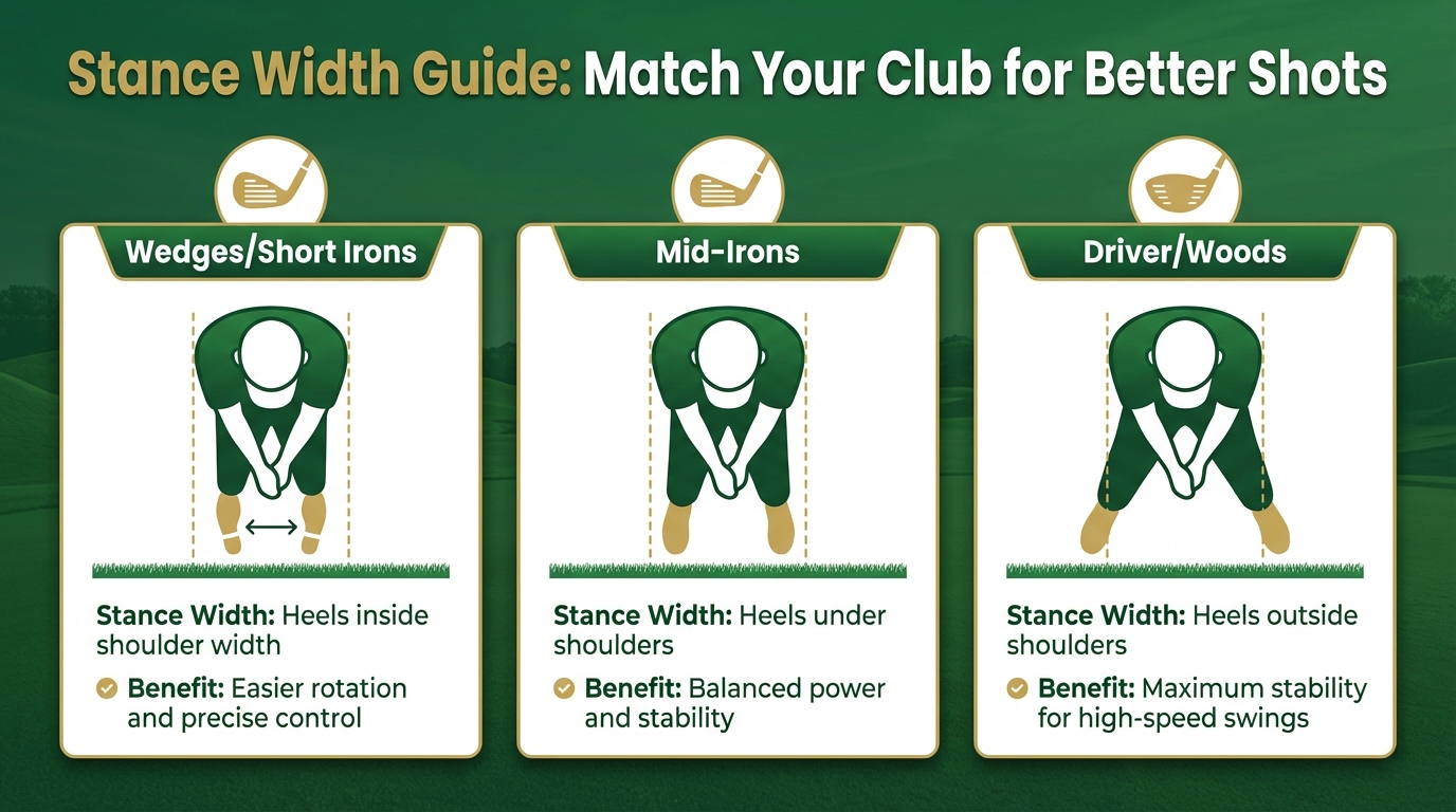 Golf Stance Width Guide by Club Type