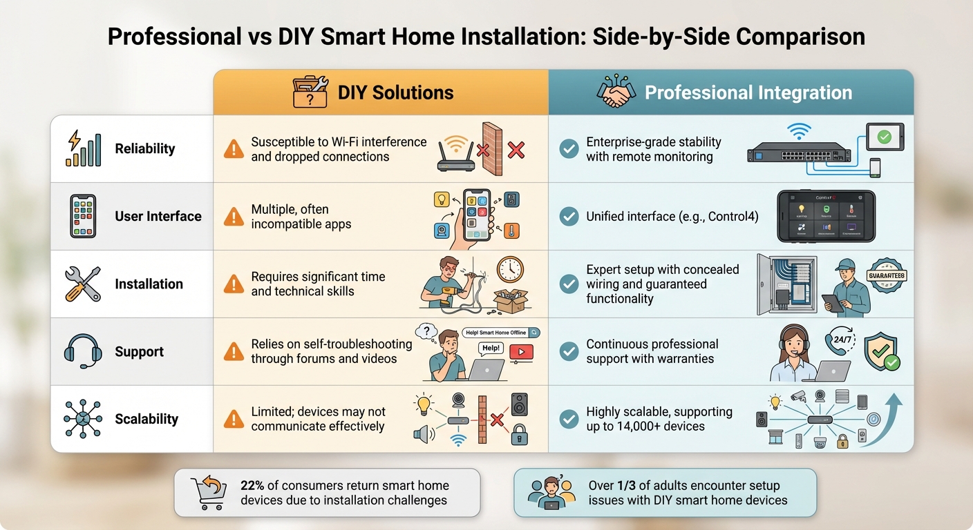 Professional vs DIY Smart Home Installation Comparison