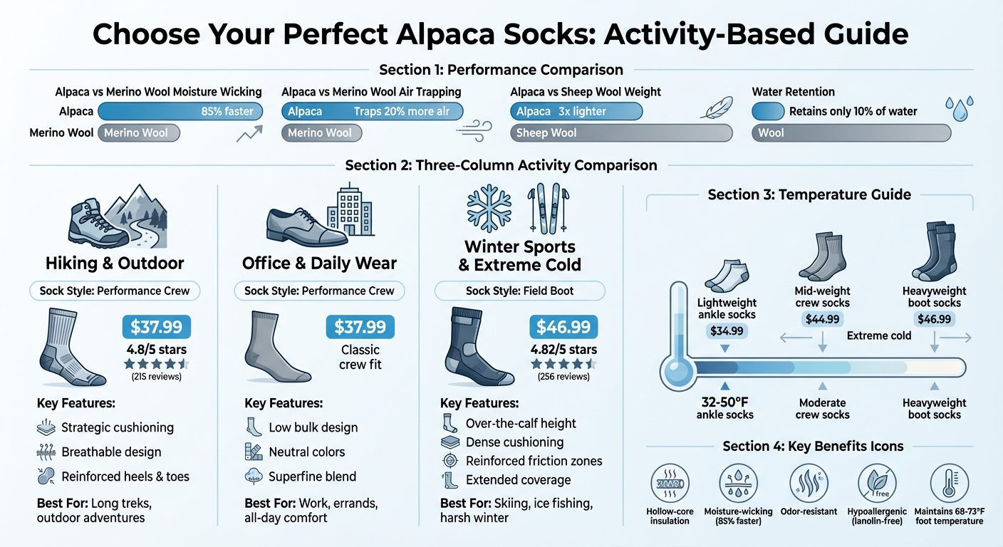 Alpaca Socks Buying Guide: Features and Styles for Cold Weather Activities