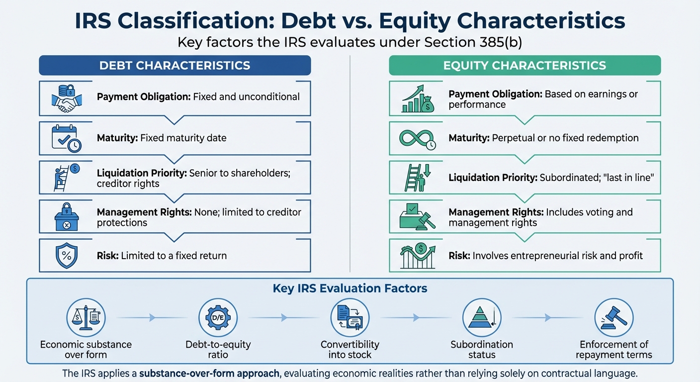 Tax Implications of Hybrid Financing in M&A 1 IRS Debt vs Equity Classification Criteria for Hybrid Instruments