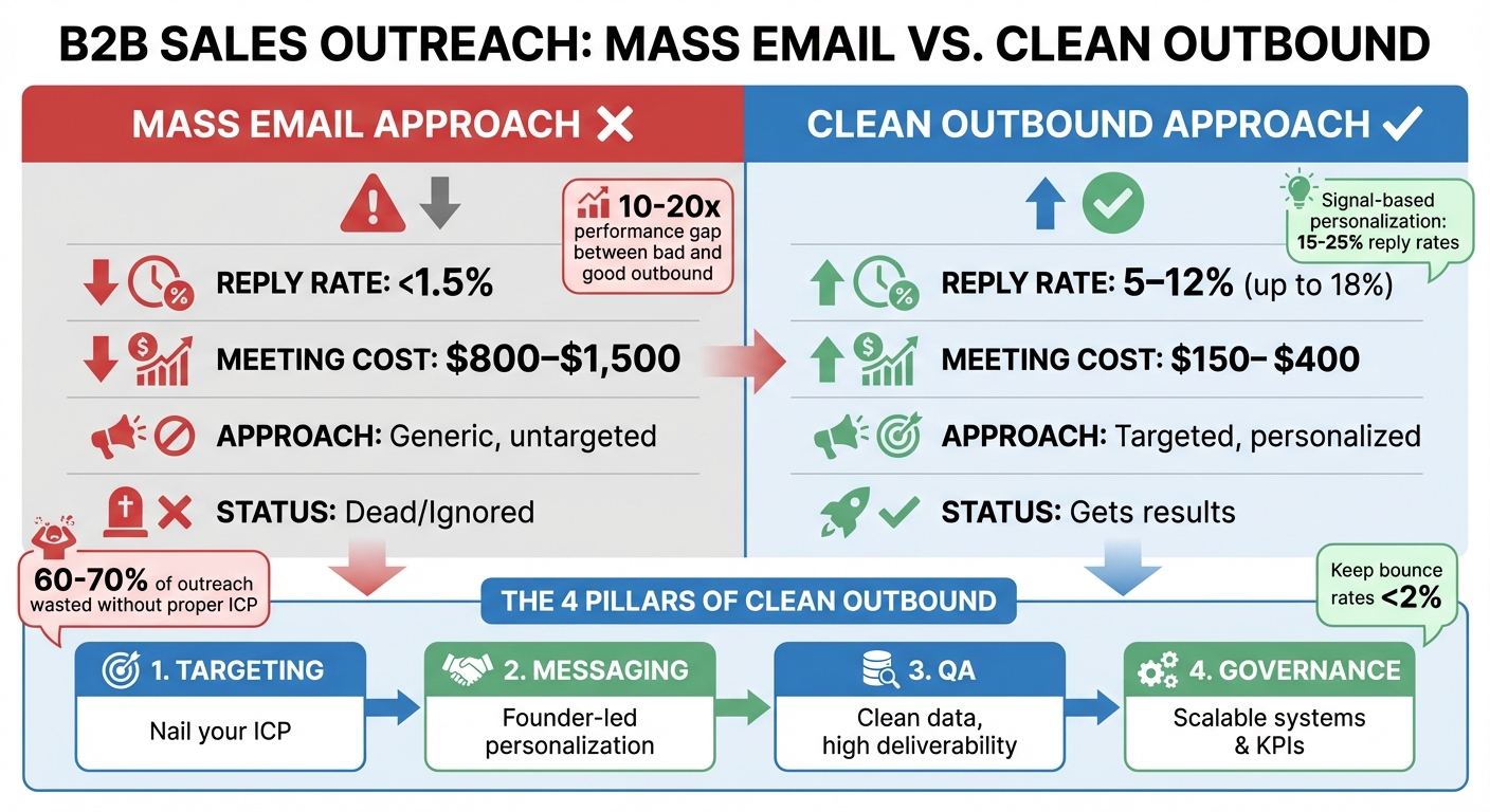 Clean Outbound vs Mass Email: Performance Metrics and ROI Comparison