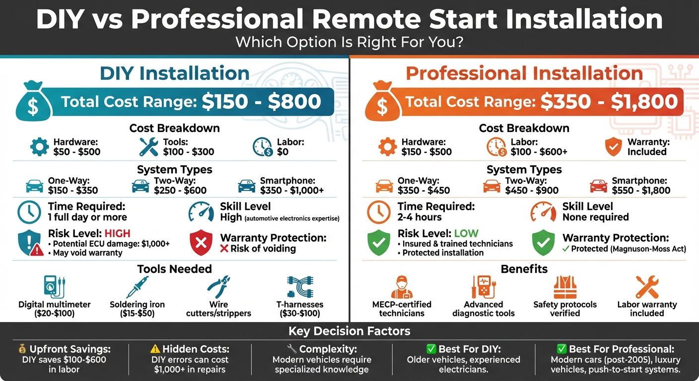 DIY vs Professional Remote Start Installation Cost Comparison