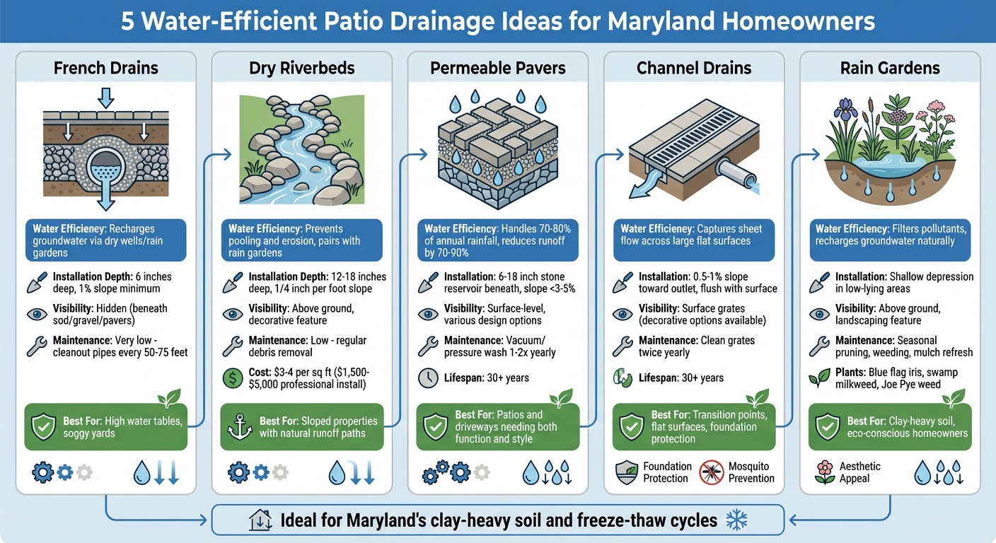 5 Water-Efficient Patio Drainage Solutions Comparison Chart