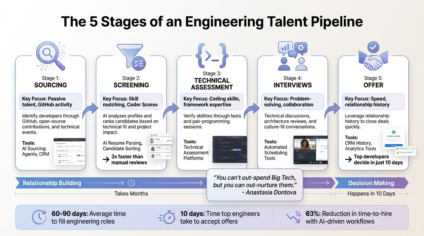 The 5 Stages of Engineering Talent Pipeline: From Sourcing to Offer