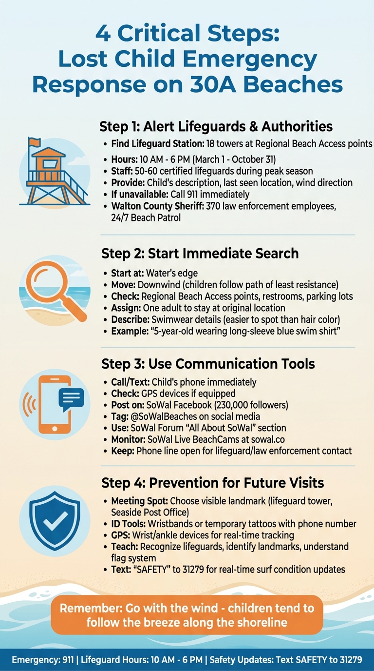 4-Step Emergency Response Plan for Lost Children on 30A Beaches